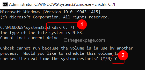 การตรวจสอบดิสก์ Chkdsk ไม่สามารถอ่านไฟล์ Error Min