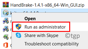 Pokrenite program za instalaciju kao administrator Min