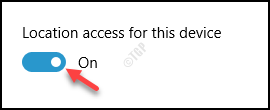 Acceso a la ubicación para este dispositivo Activar