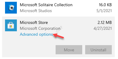 Aplicaciones y funciones Opciones avanzadas de la aplicación Microsoft Store