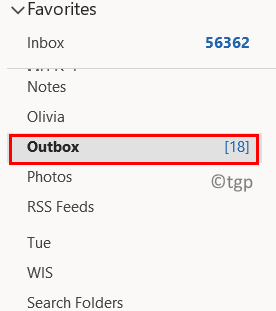 Bandeja de salida de Outlook mínima