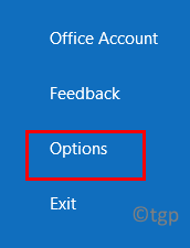 Opciones de archivo de Outlook Mín.
