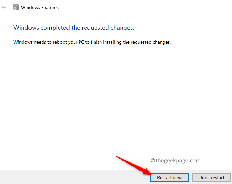 Windows-funktioner Starta om PC Min