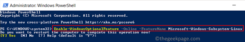 Aktivera Windows Subsystem Powershell Min