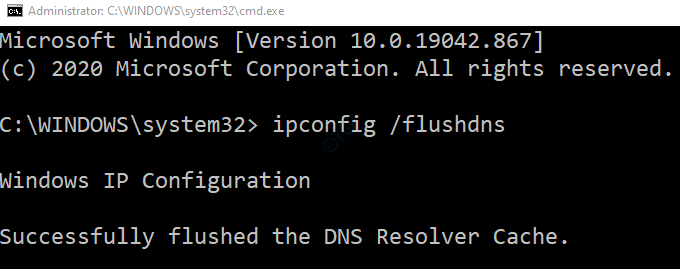 ipconfig flush dns