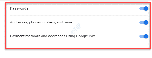 Configuración Contraseñas Direcciones, números de teléfono y más Métodos de pago y direcciones Uso de Google Pay Activar