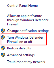 Firewall ein/aus