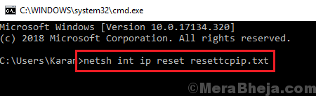 Netsh Int Ip Reset Resettcpip