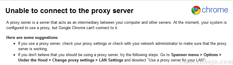 Keine Verbindung zum Proxyserver möglich – Fehlercode 130