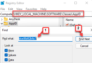 Registro rengyklė Eikite į Appid Ctrl + F Rasti ką Dce86d62b6c7 Rasti kitą