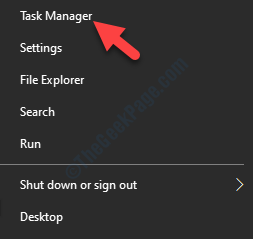 Pradėti Dešiniuoju pelės mygtuku spustelėkite Task Manager