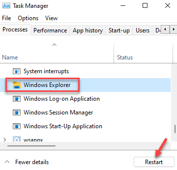 Užduočių tvarkyklė apdoroja „Windows“ apdoroja „Windows Explorer“ paleiskite iš naujo