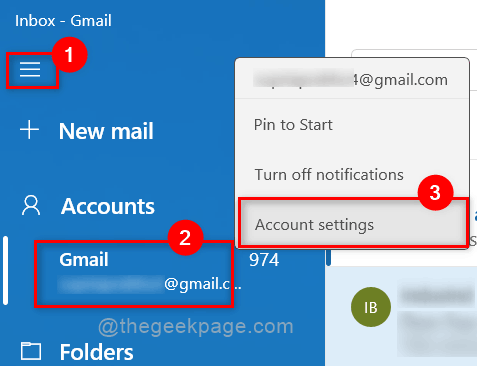 Postavke računa aplikacije Mail 11zon