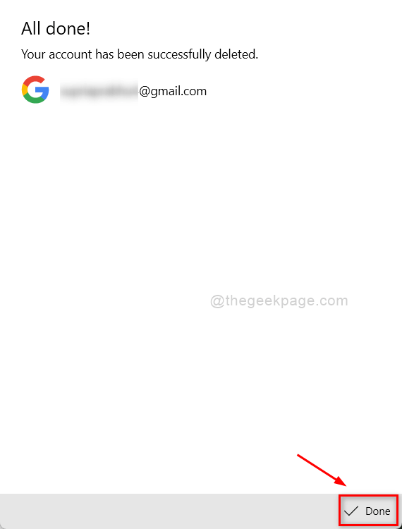 Račun uspješno izbrisan Mail App 11zon