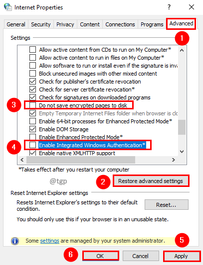 Internet Properties Advanced Min
