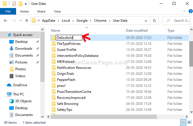 Predeterminado Renombrar Defaultold