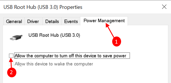 Administración mínima de energía USB