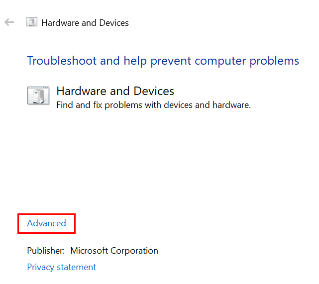 Solucionador de problemas de hardware mínimo