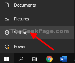 Spustelėkite „Windows“ piktogramą, kad pereitumėte į nustatymus