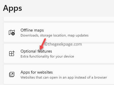 Instellingen Apps Optionele functies