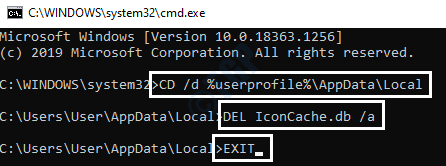 17 Cmd Eliminar caché de iconos