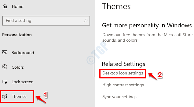 Configuración de iconos de escritorio de 10 temas