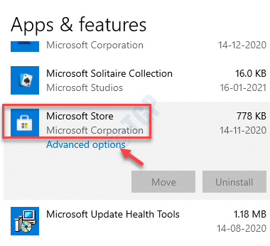 التطبيقات والميزات الخيارات المتقدمة لمتجر Microsoft