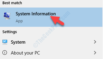 Risultato Fare clic con il pulsante sinistro del mouse su Informazioni di sistema