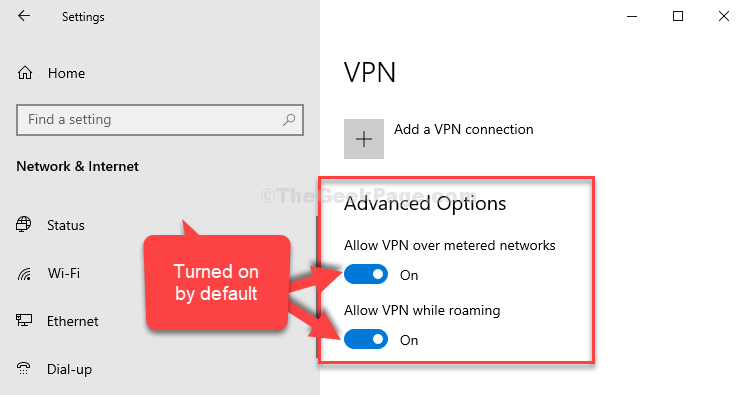 Vpn Gelişmiş Seçenekleri Her İki Seçenek Varsayılan Olarak Açık