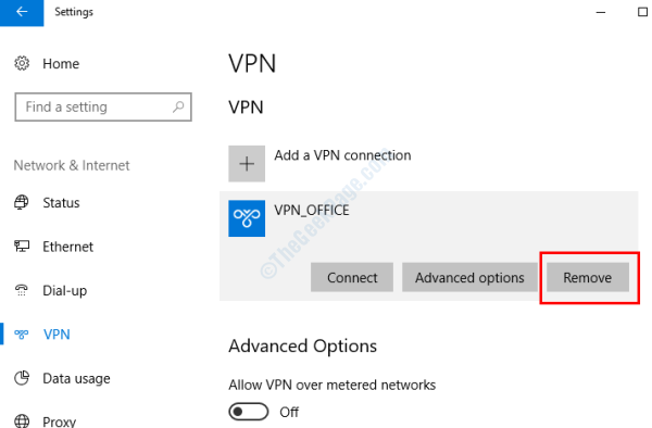 Ta bort Vpn