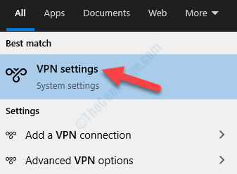 „Reszult“ kairiuoju pelės mygtuku spustelėkite „Vpn Settings“