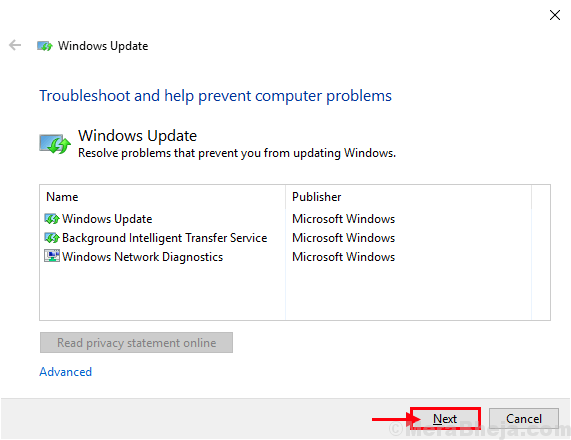 Outil de dépannage de Windows Update1