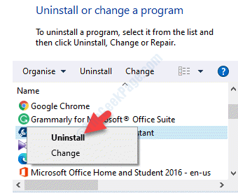 Programmes et fonctionnalités Désinstaller ou modifier un programme Sélectionnez un programme Cliquez avec le bouton droit sur Désinstaller