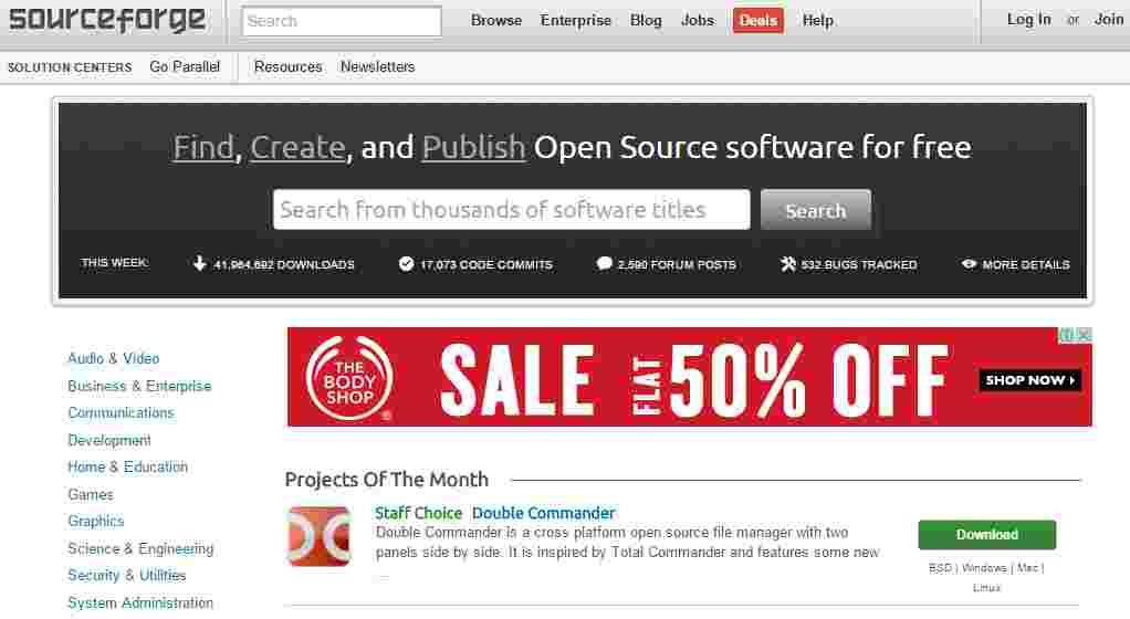 sourceforge.net SourceForge - Scarica, sviluppa e pubblica software open source gratuito