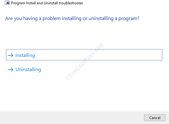 Selecione o problema que você está enfrentando para instalar