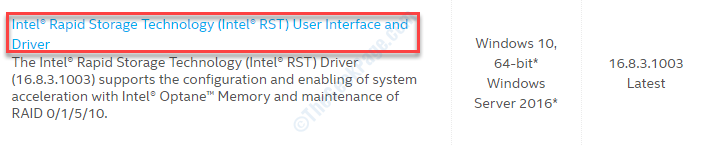 Intel Rst Κάντε κλικ στο K