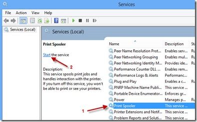 Inicio del servicio de cola de impresión en Windows 8.1 Thumb