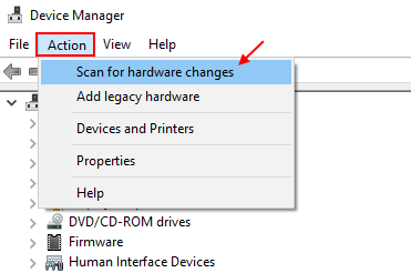Escanear cambios de hardware Windows 10
