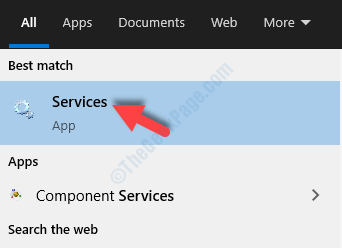 Desktop Start Search Services Resultaat