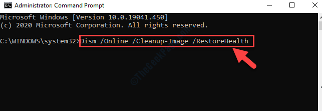Command Prompt (admin) Voer Dism Command Enter uit