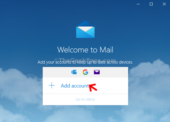 Aplicación de correo Agregar cuenta