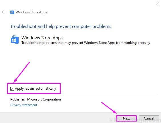 Risoluzione dei problemi delle app di Windows Store Applica riparazioni