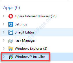 Mínimo de comprobación del instalador de Windows