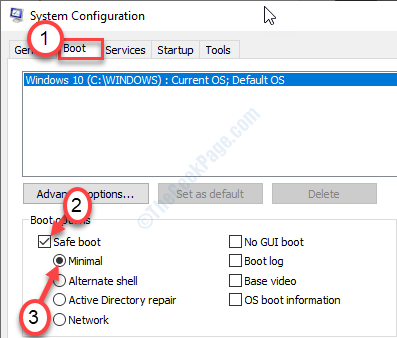 Modo seguro Msconfig Mínimo