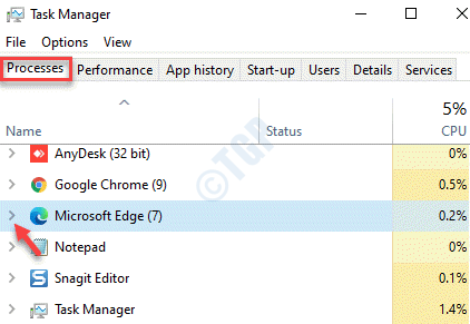 Процессы диспетчера задач Microsoft Edge Expand